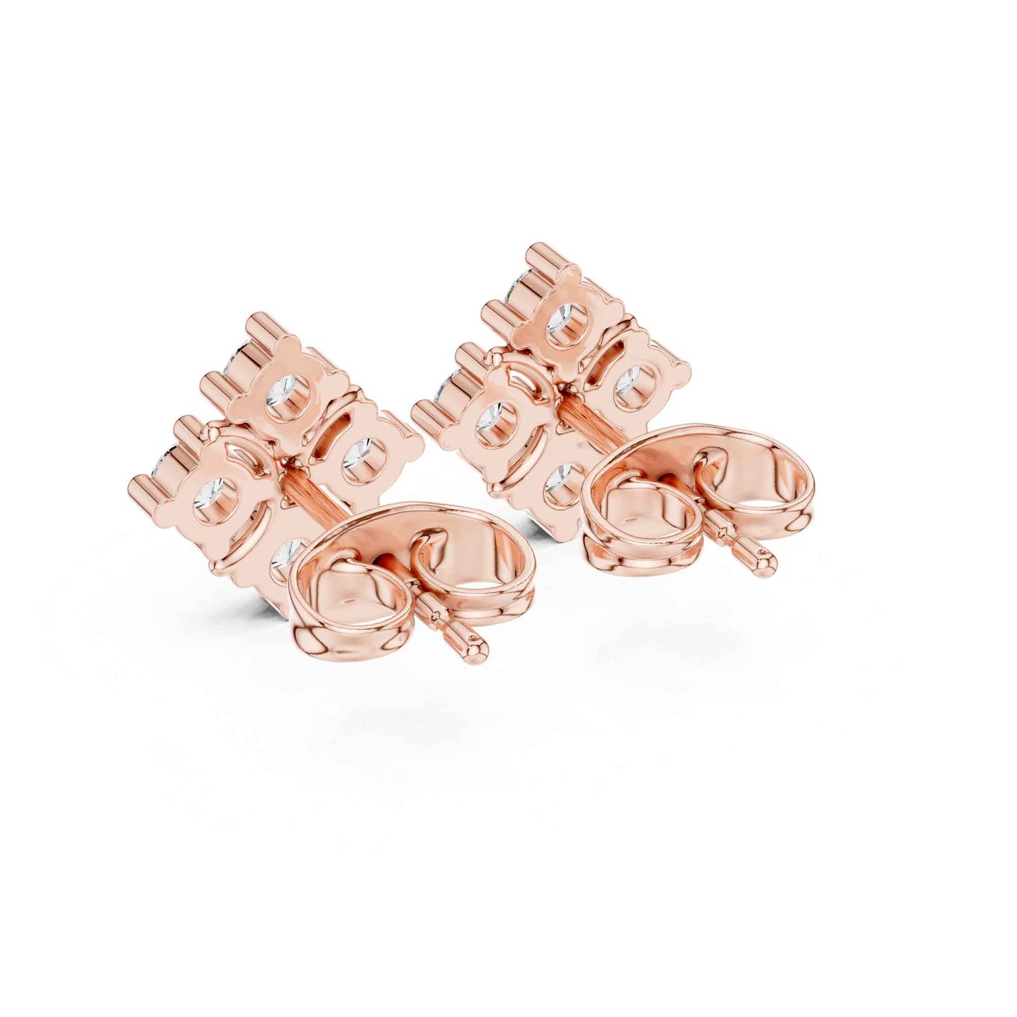 Trinity Shield Lab Grown Diamond Stud Earrings