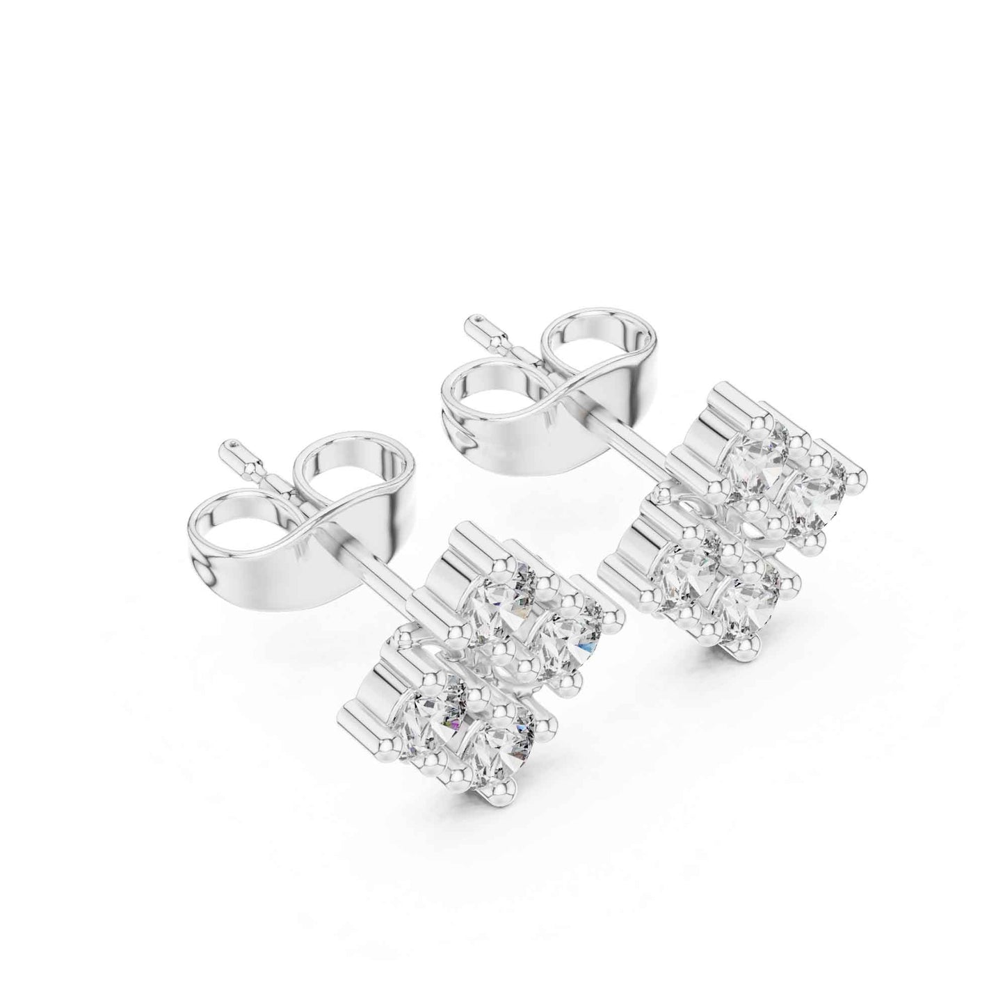 Trinity Shield Lab Grown Diamond Stud Earrings
