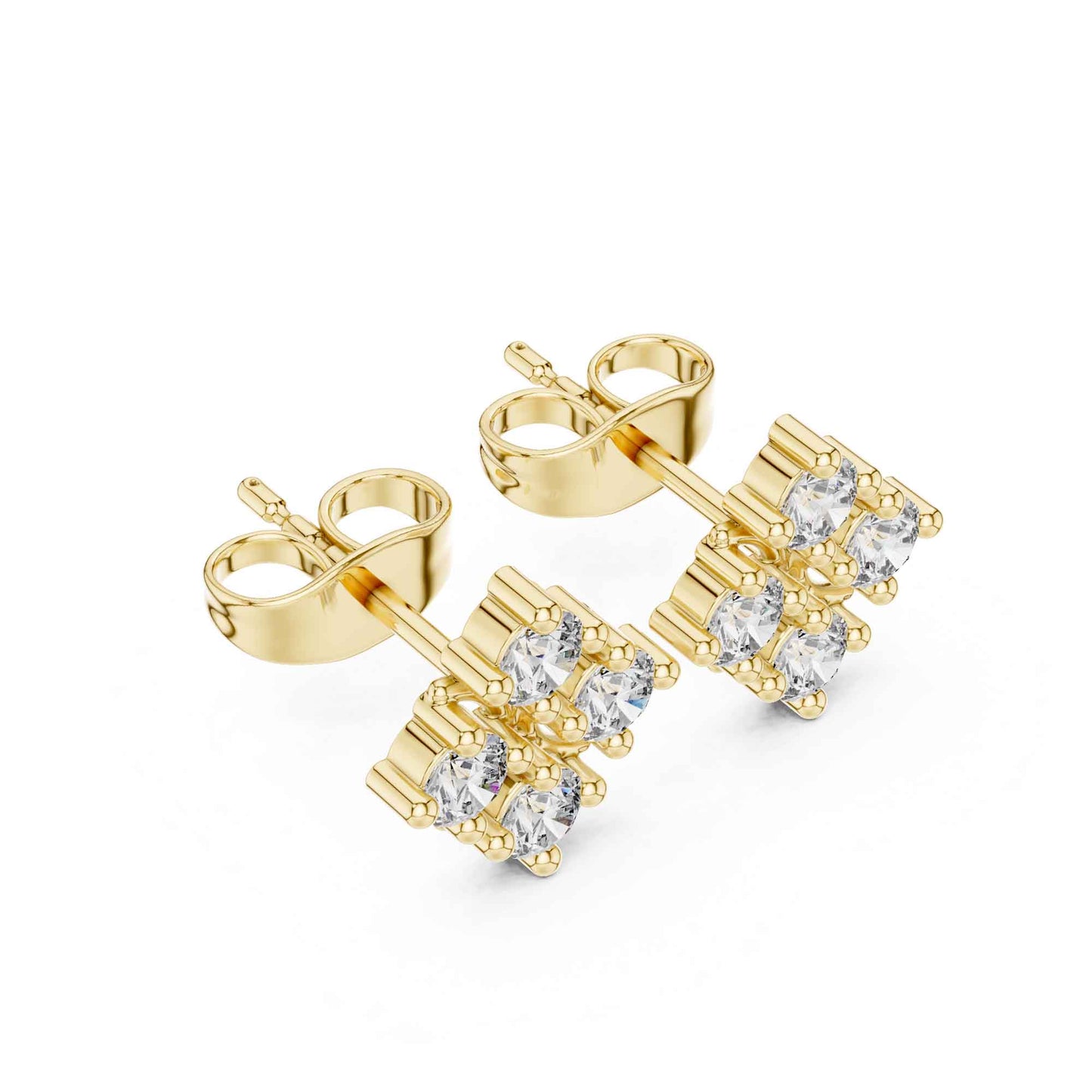 Trinity Shield Lab Grown Diamond Stud Earrings