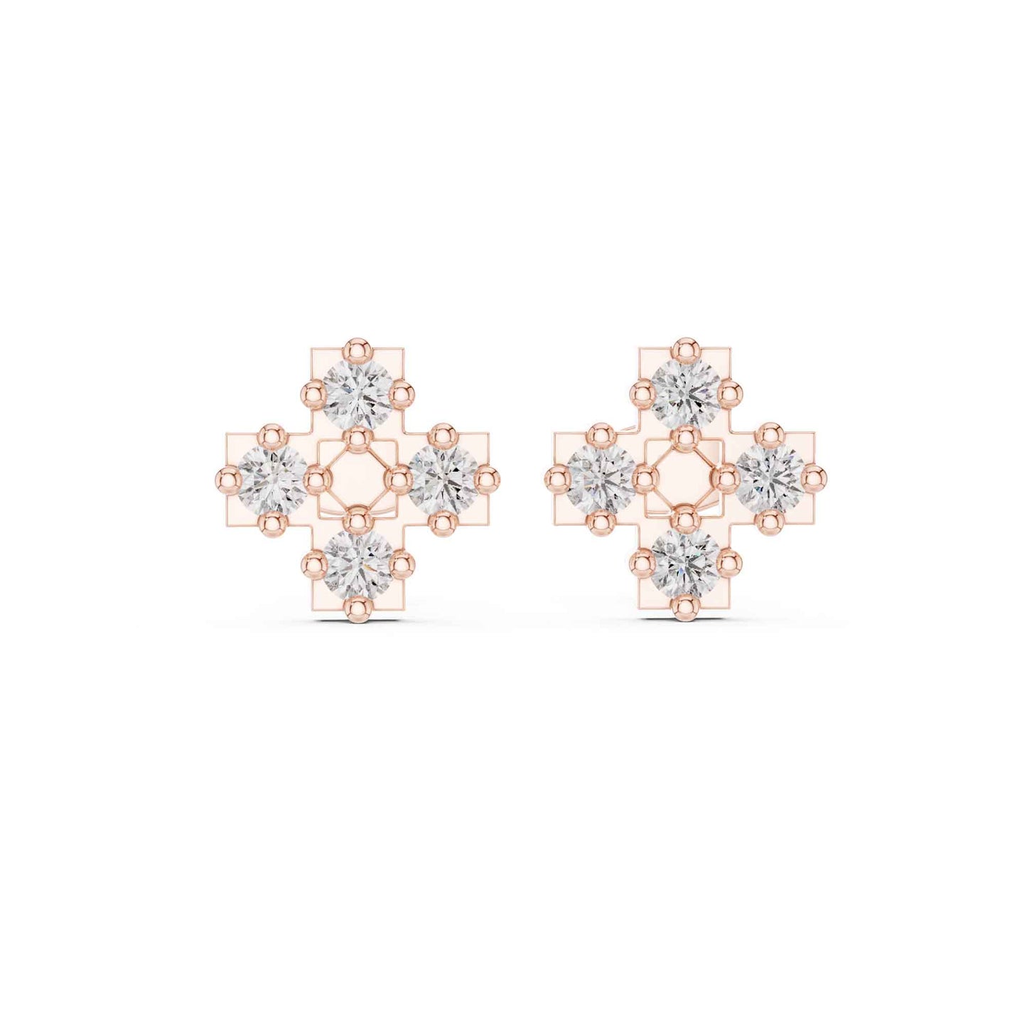 Floral Halo Lab Grown Diamond Stud Earrings