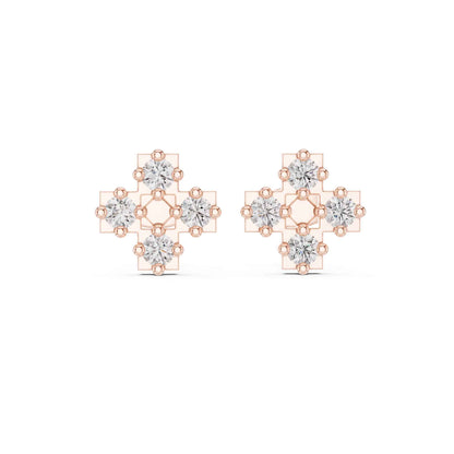Floral Halo Lab Grown Diamond Stud Earrings