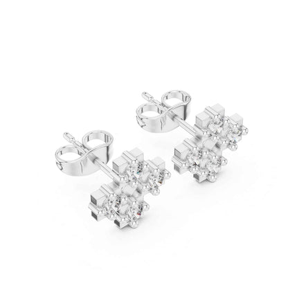 Floral Halo Lab Grown Diamond Stud Earrings