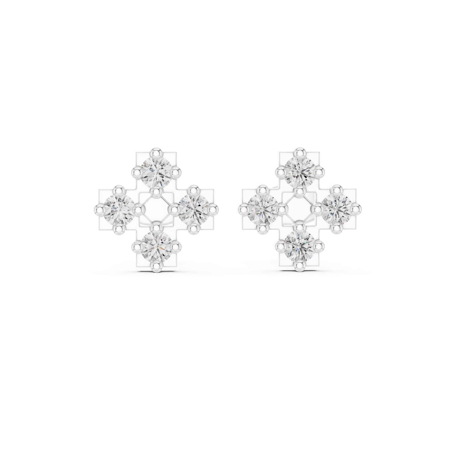 Floral Halo Lab Grown Diamond Stud Earrings