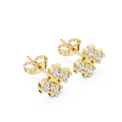 Floral Halo Lab Grown Diamond Stud Earrings
