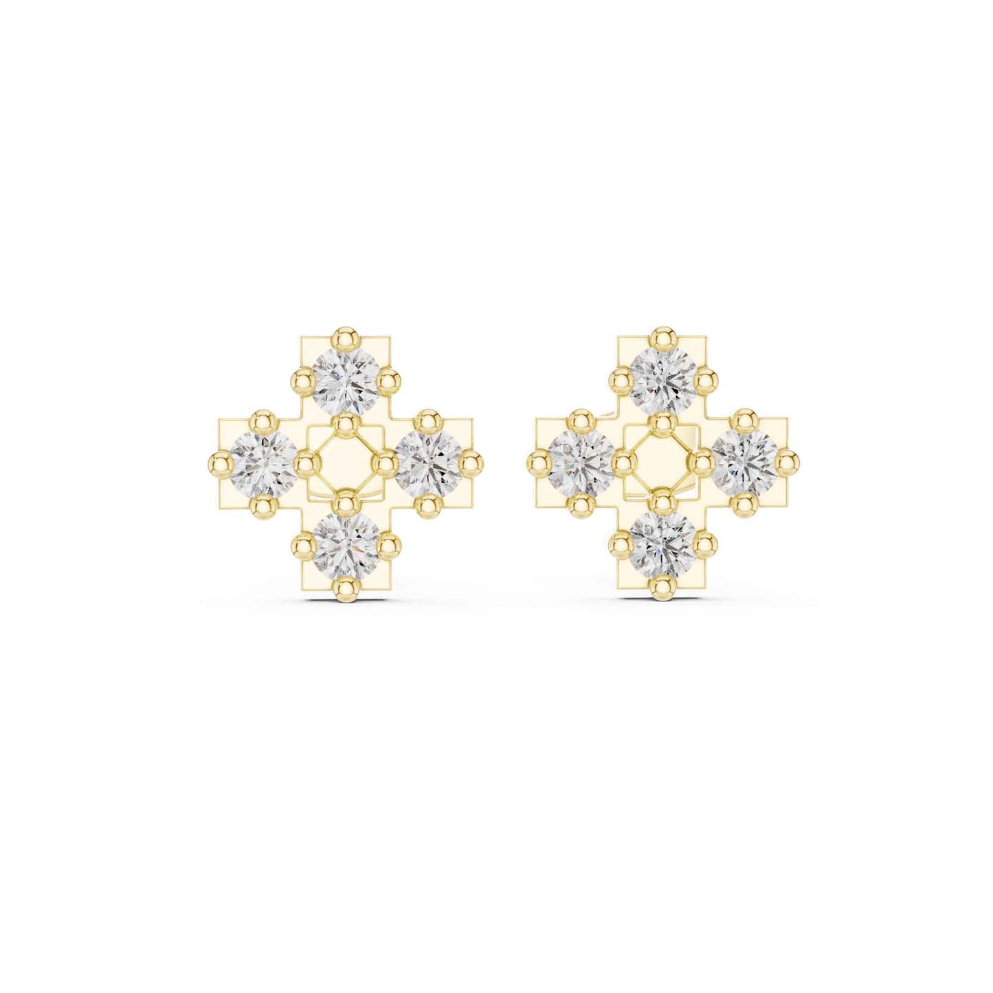 Floral Halo Lab Grown Diamond Stud Earrings