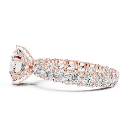 2 Carat Round Brilliant Diamond Engagement Ring with Eternity Pavé Band