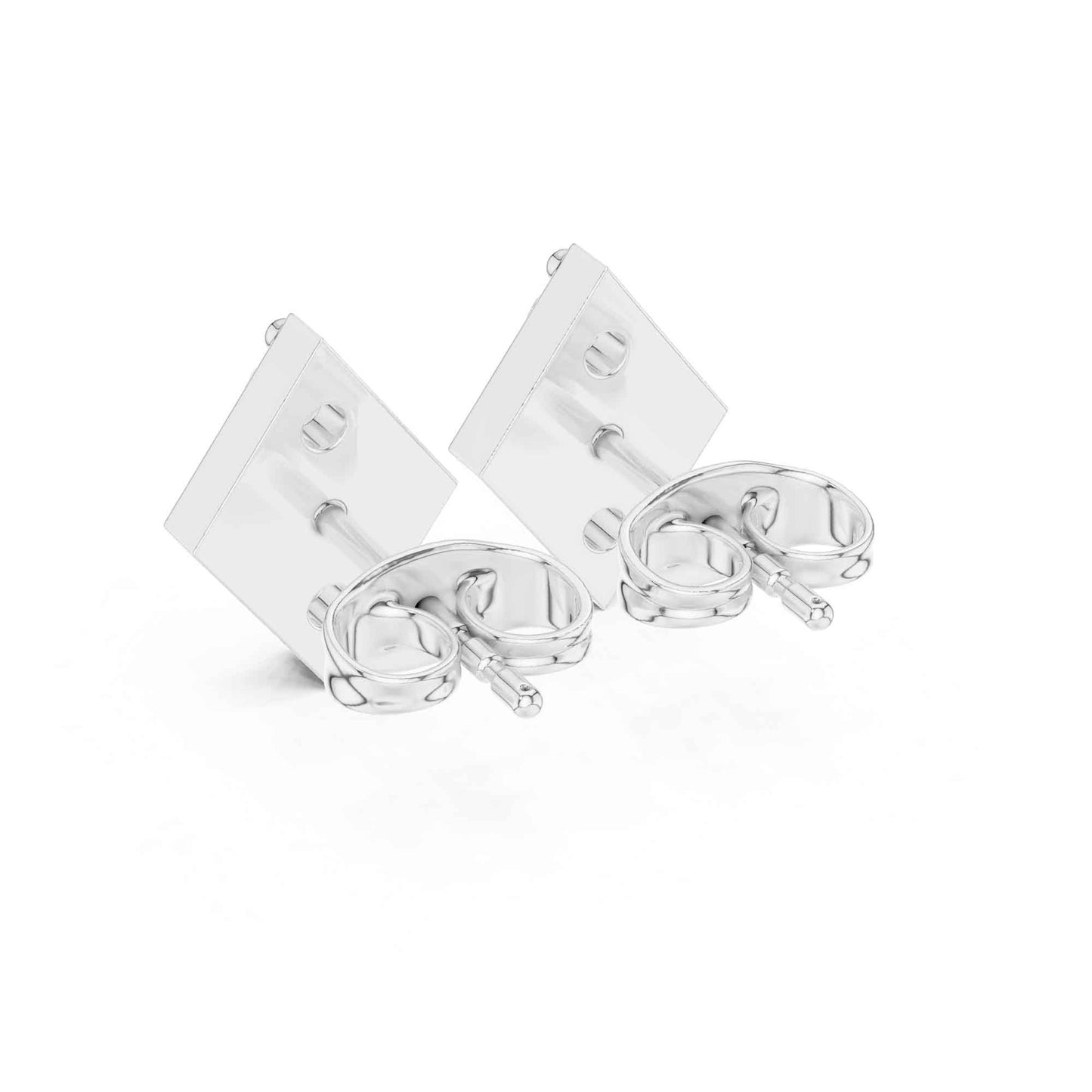 Geometric Lab Grown Diamond Bar Stud Earrings