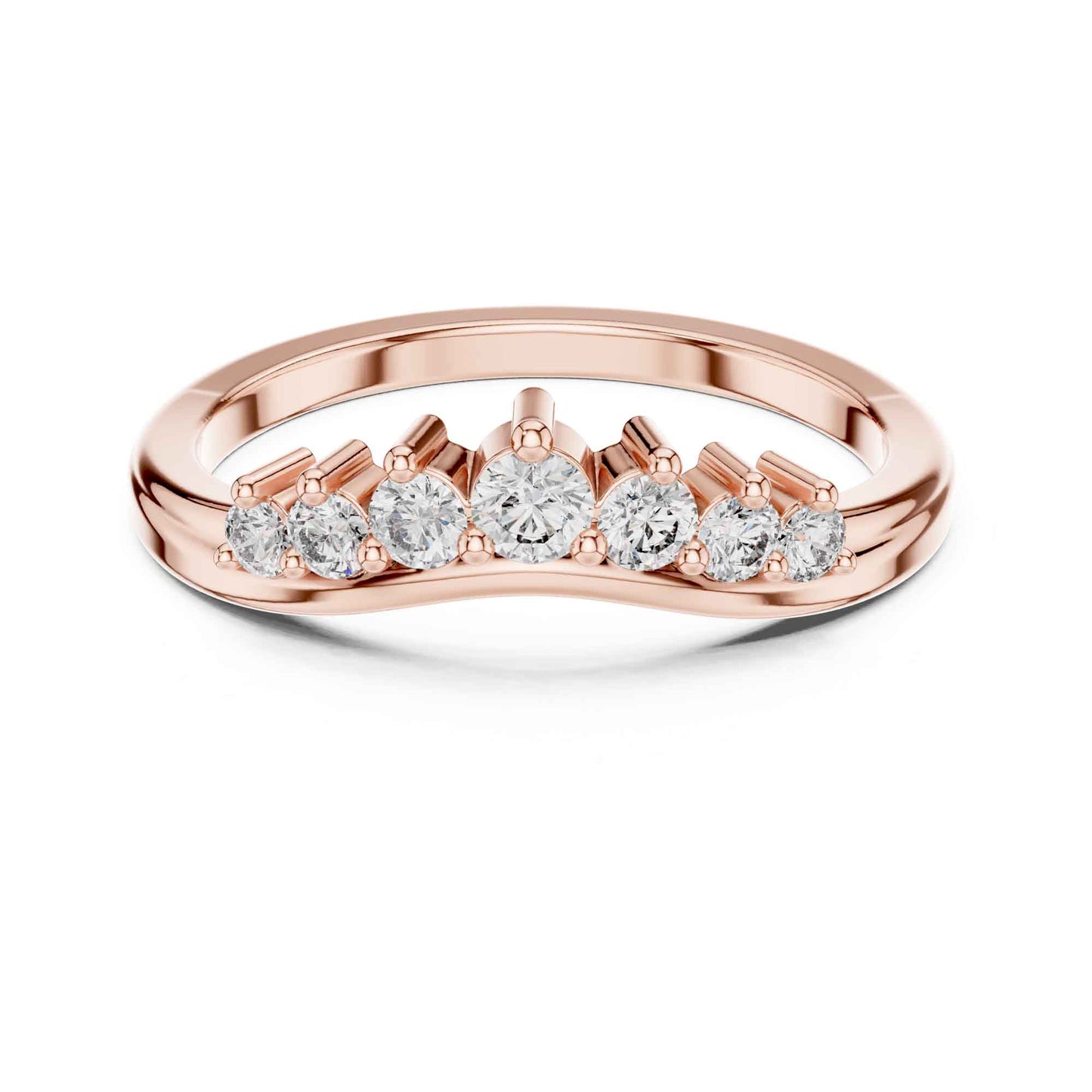 Round Diamond Half-Eternity Band Ring