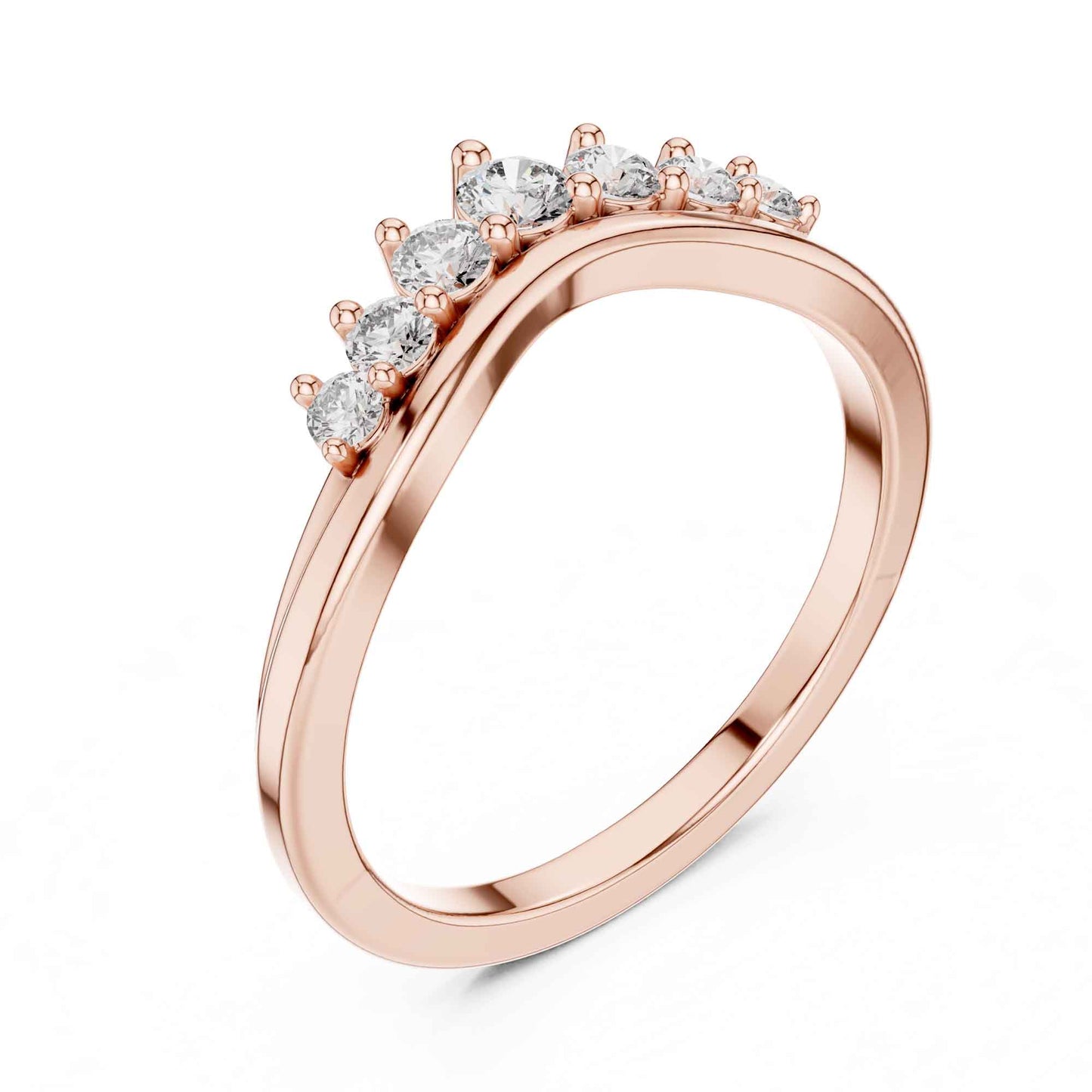 Round Diamond Half-Eternity Band Ring