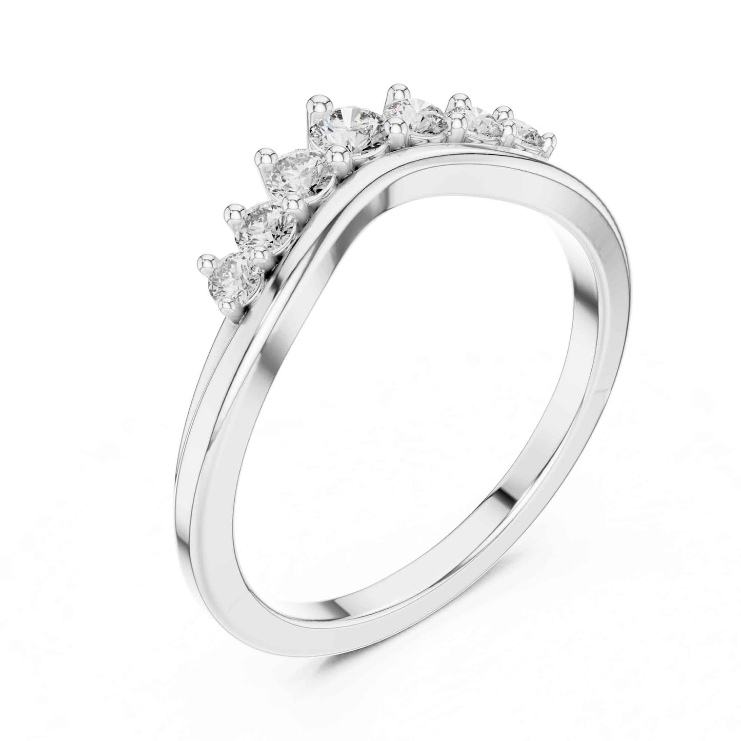 Round Diamond Half-Eternity Band Ring