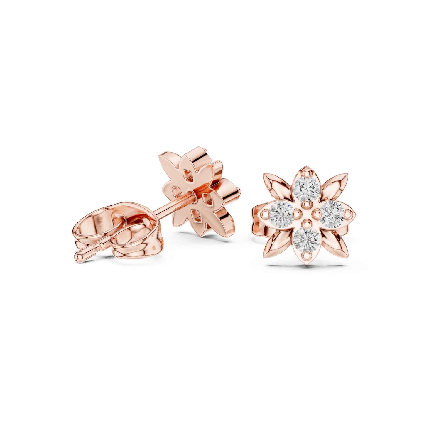 Floral Cluster Lab Grown Diamond Stud Earrings