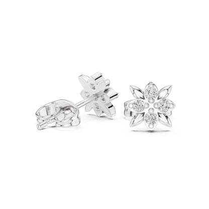 Floral Cluster Lab Grown Diamond Stud Earrings