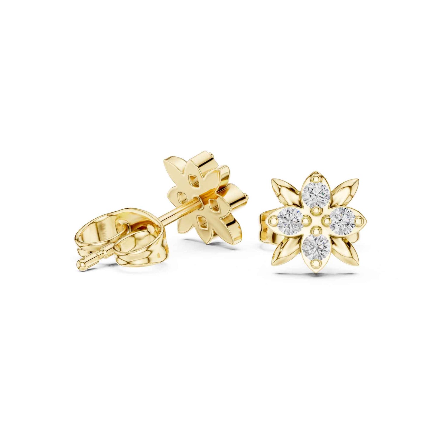 Floral Cluster Lab Grown Diamond Stud Earrings