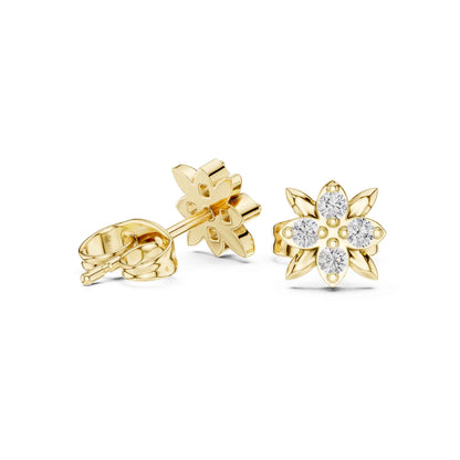 Floral Cluster Lab Grown Diamond Stud Earrings