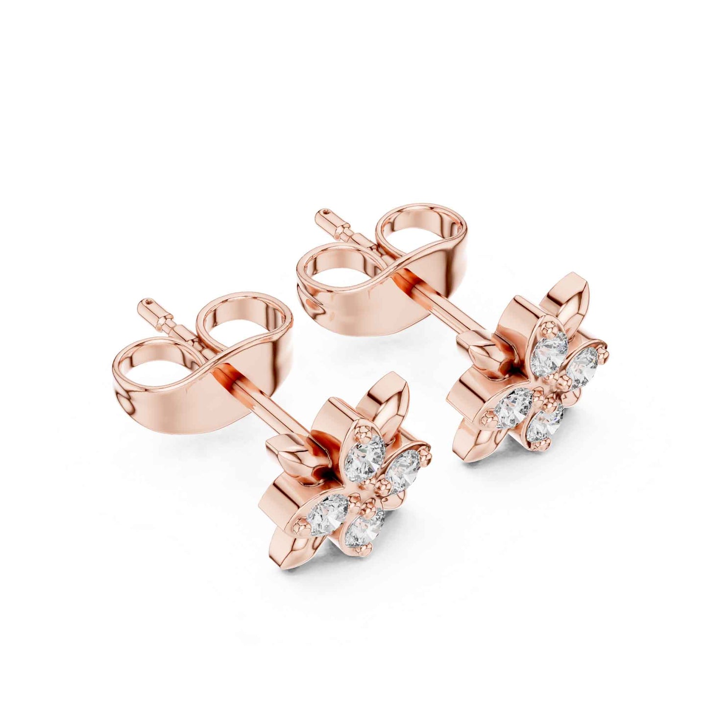 Floral Cluster Lab Grown Diamond Stud Earrings