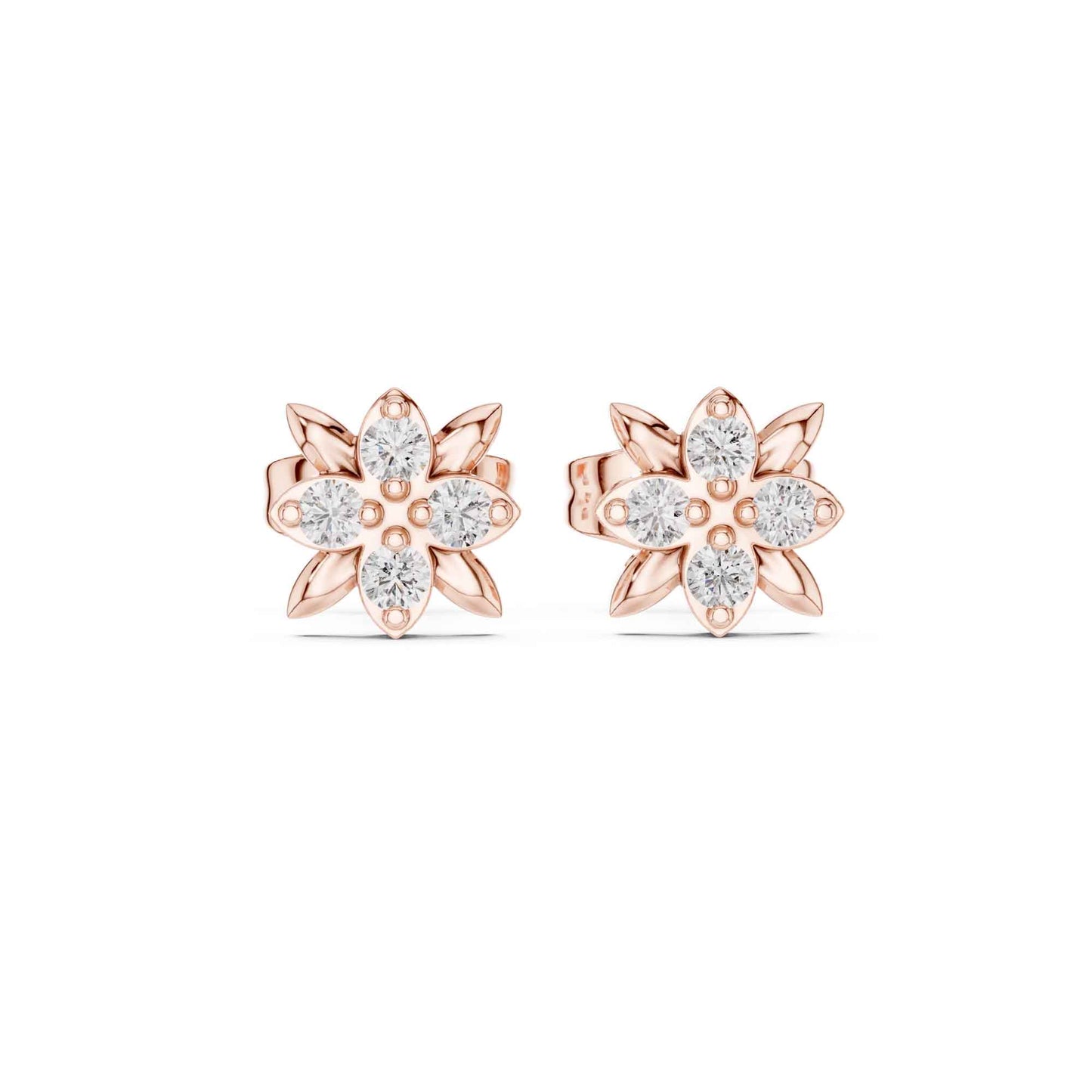 Floral Cluster Lab Grown Diamond Stud Earrings