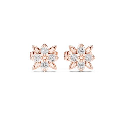 Floral Cluster Lab Grown Diamond Stud Earrings