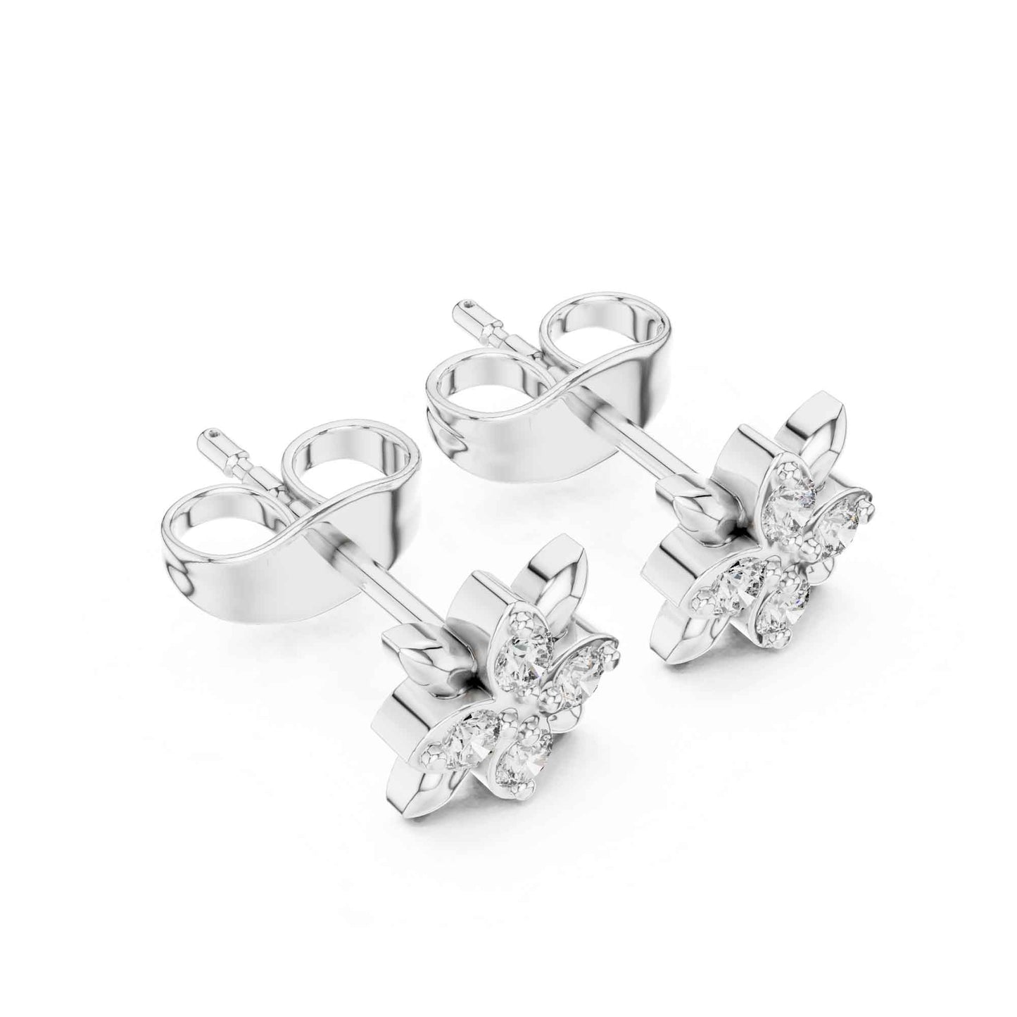 Floral Cluster Lab Grown Diamond Stud Earrings