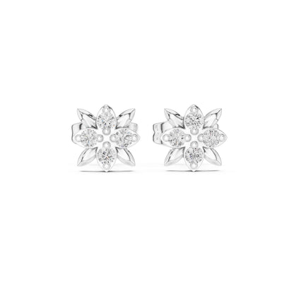 Floral Cluster Lab Grown Diamond Stud Earrings
