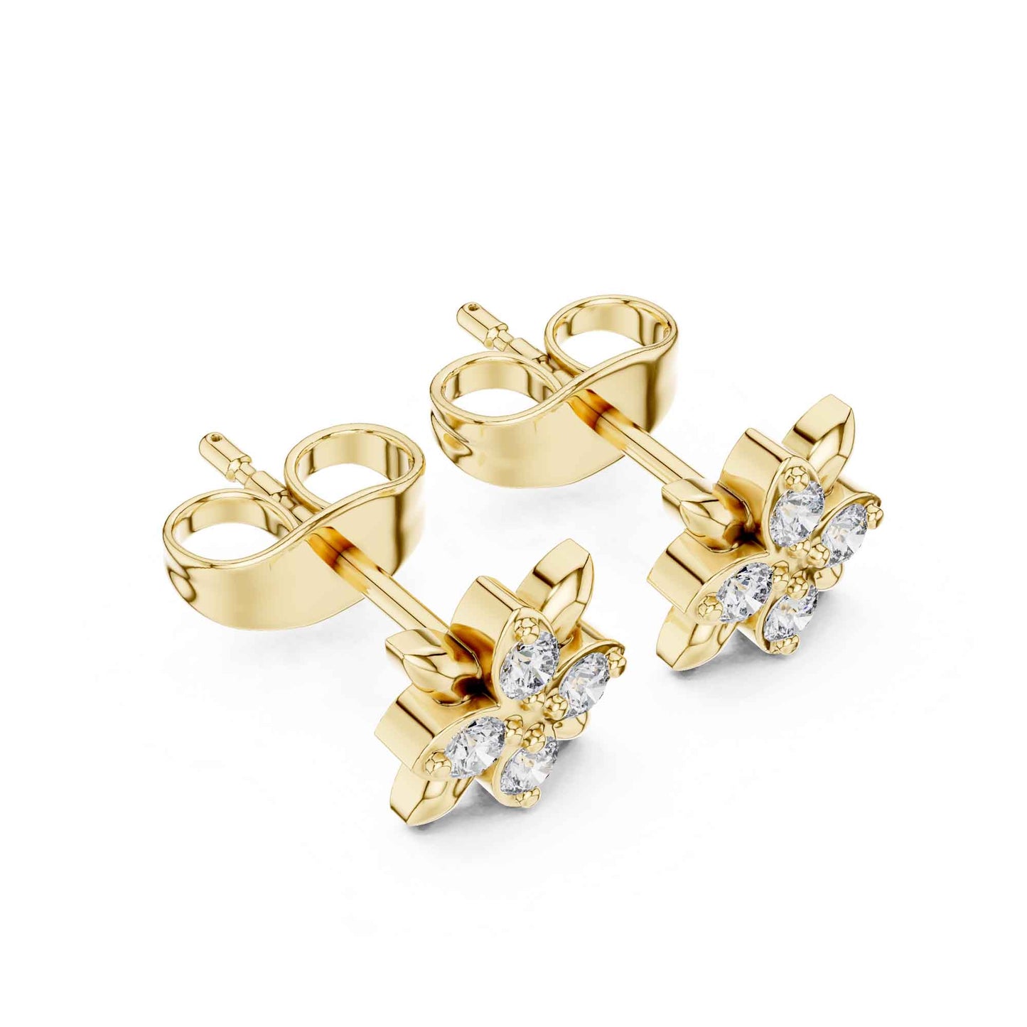 Floral Cluster Lab Grown Diamond Stud Earrings