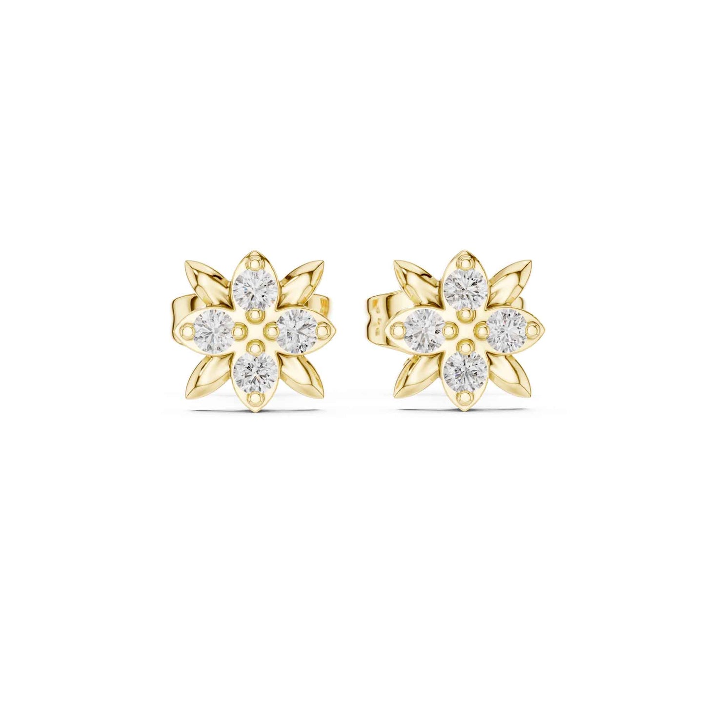 Floral Cluster Lab Grown Diamond Stud Earrings