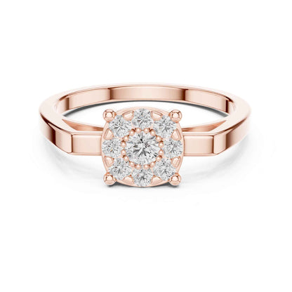 Cushion-Style Round Diamond Cluster Engagement Ring