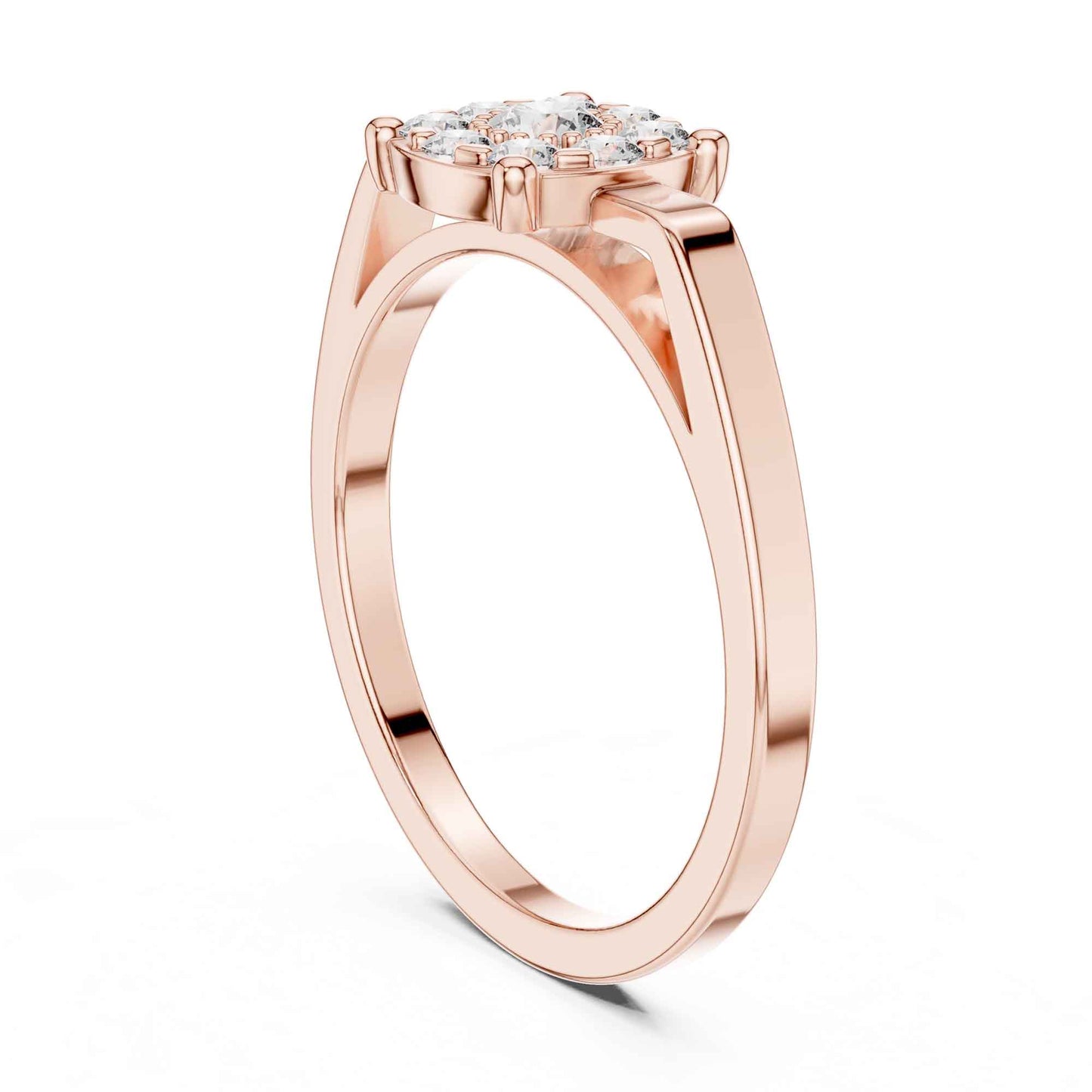 Cushion-Style Round Diamond Cluster Engagement Ring