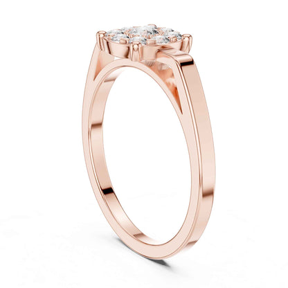 Cushion-Style Round Diamond Cluster Engagement Ring