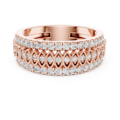 Wide Diamond Eternity Band with Marquise Motif