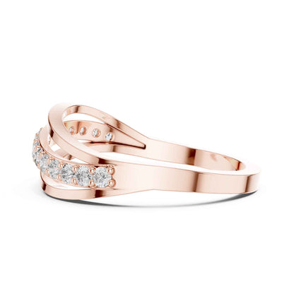 Round Diamond Pavé Crossover Band Ring
