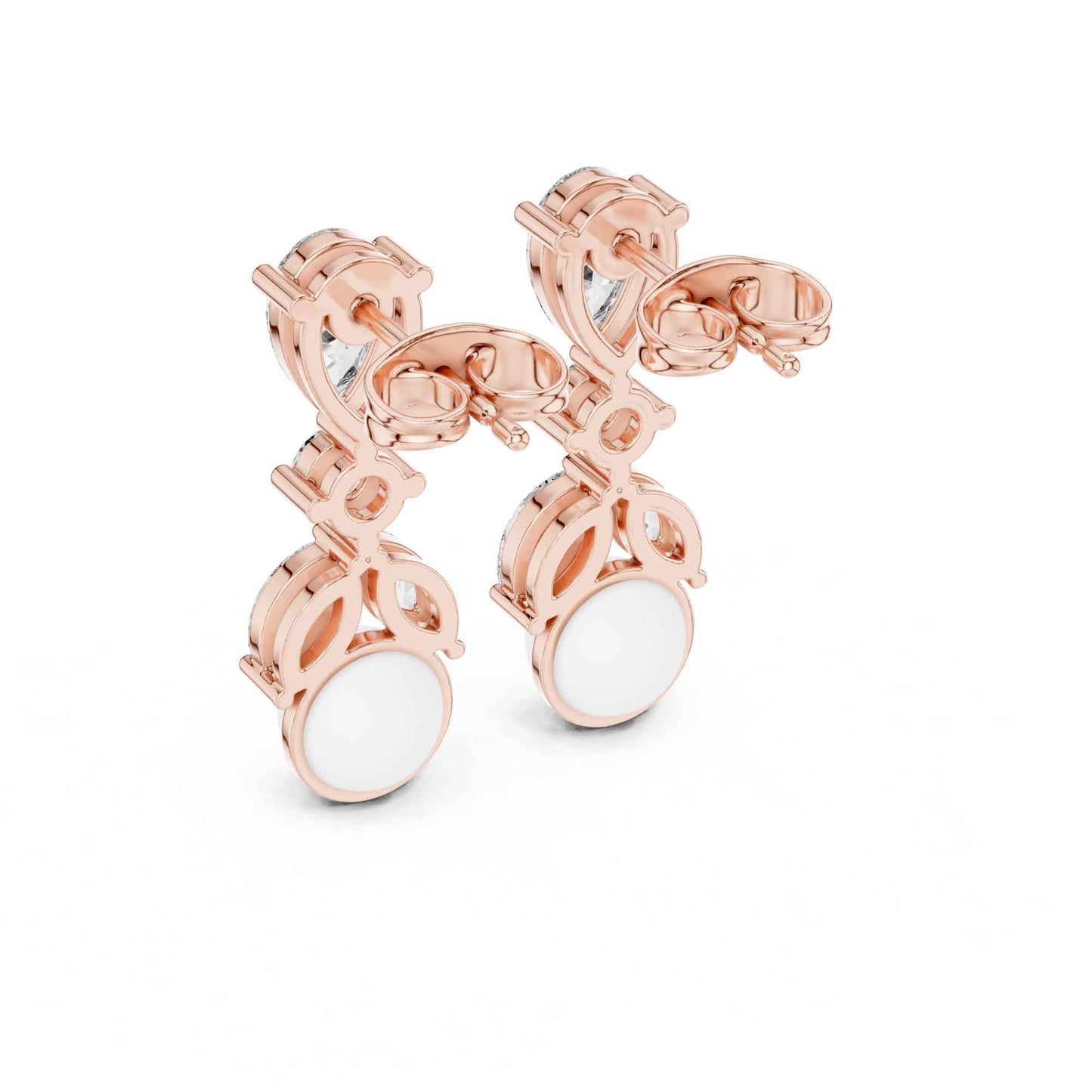 Seraphine Lab Grown Diamond With Pearl Drop & Dangle Earrings