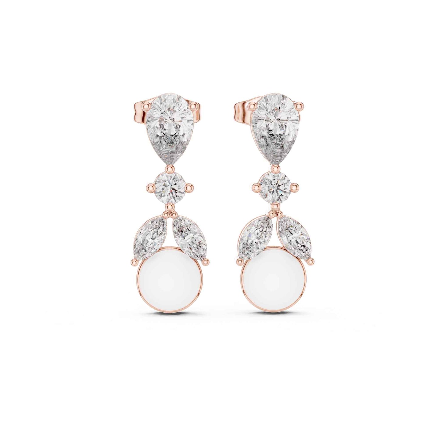 Seraphine Lab Grown Diamond With Pearl Drop & Dangle Earrings