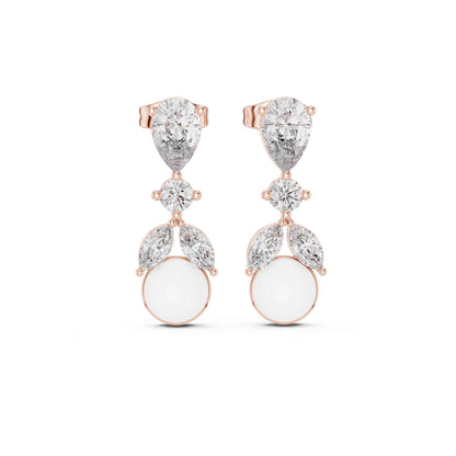 Seraphine Lab Grown Diamond With Pearl Drop & Dangle Earrings