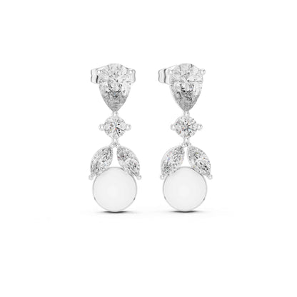 Seraphine Lab Grown Diamond With Pearl Drop & Dangle Earrings