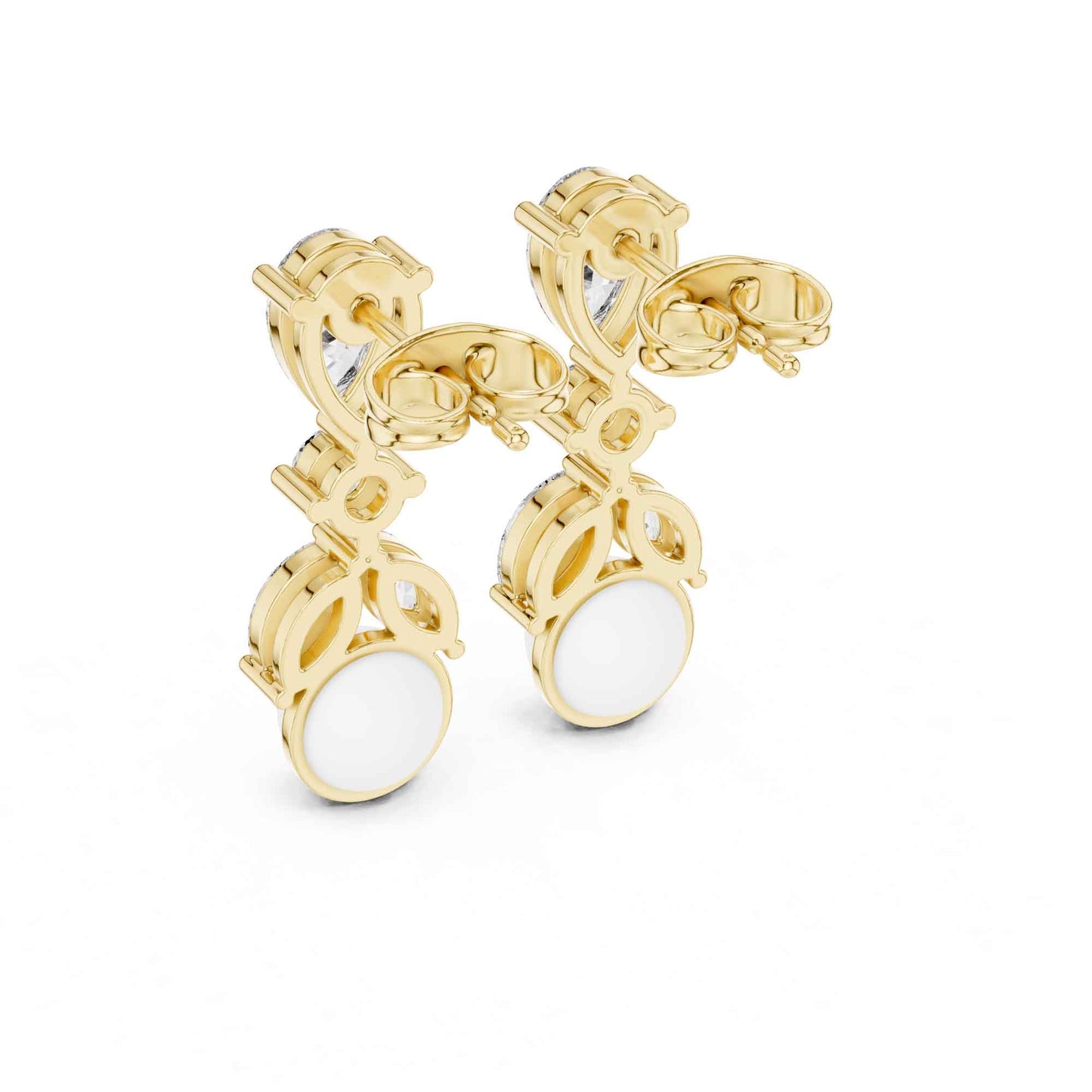 Seraphine Lab Grown Diamond With Pearl Drop & Dangle Earrings