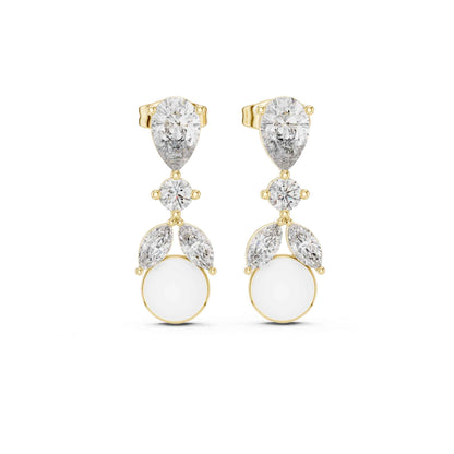 Seraphine Lab Grown Diamond With Pearl Drop & Dangle Earrings