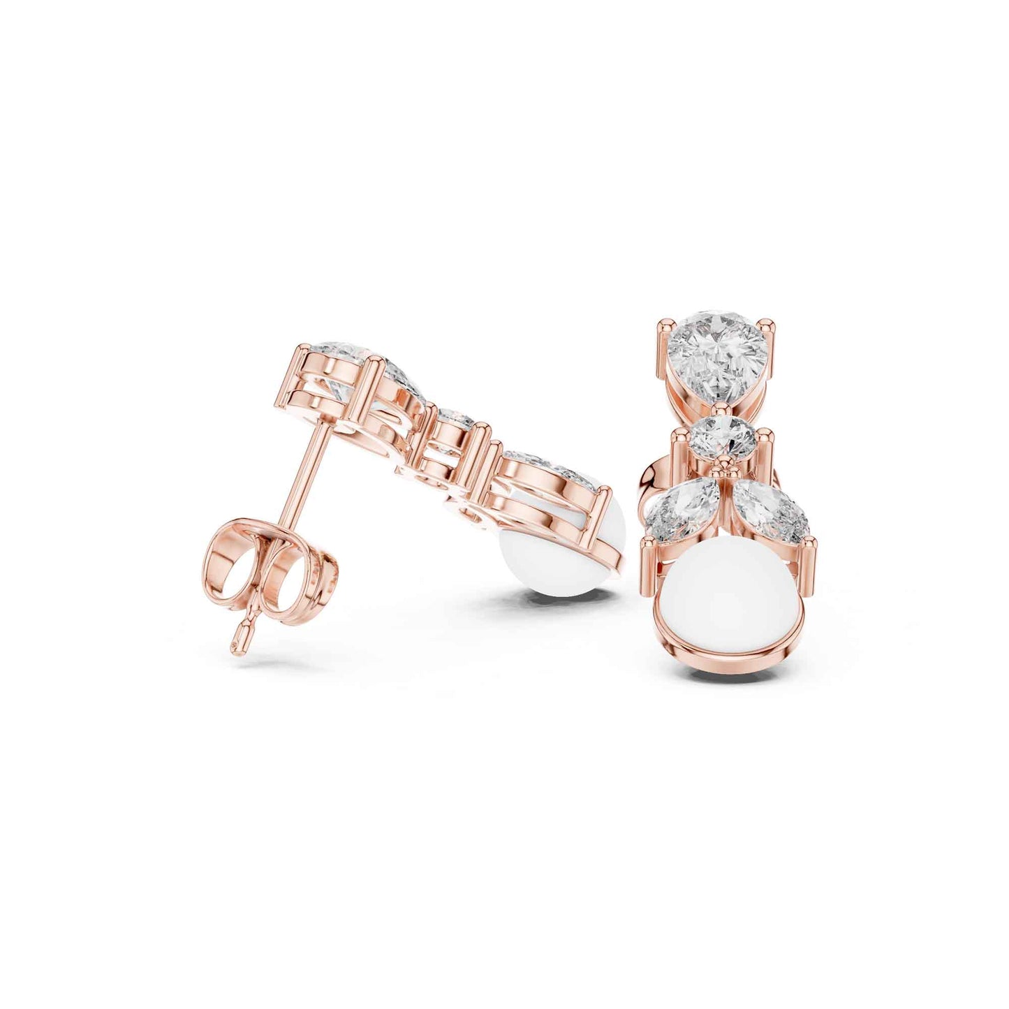 Seraphine Lab Grown Diamond With Pearl Drop & Dangle Earrings