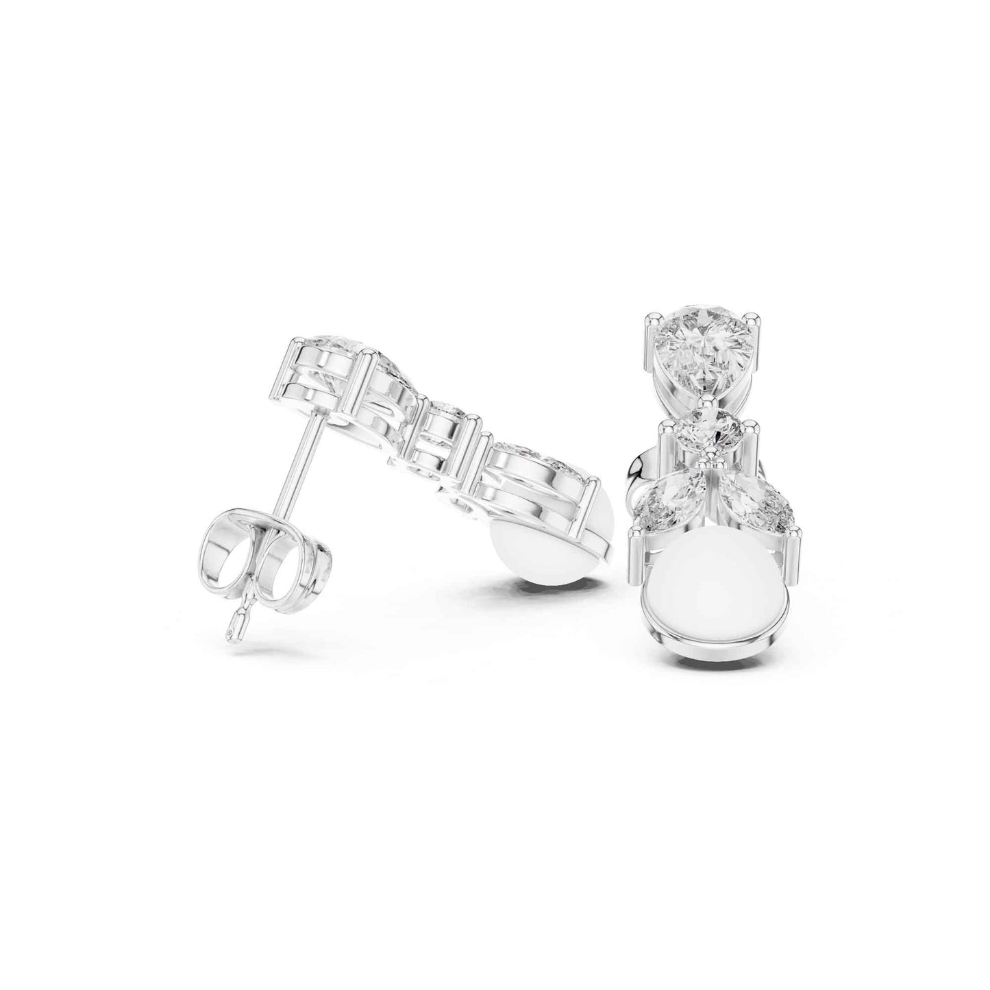 Seraphine Lab Grown Diamond With Pearl Drop & Dangle Earrings