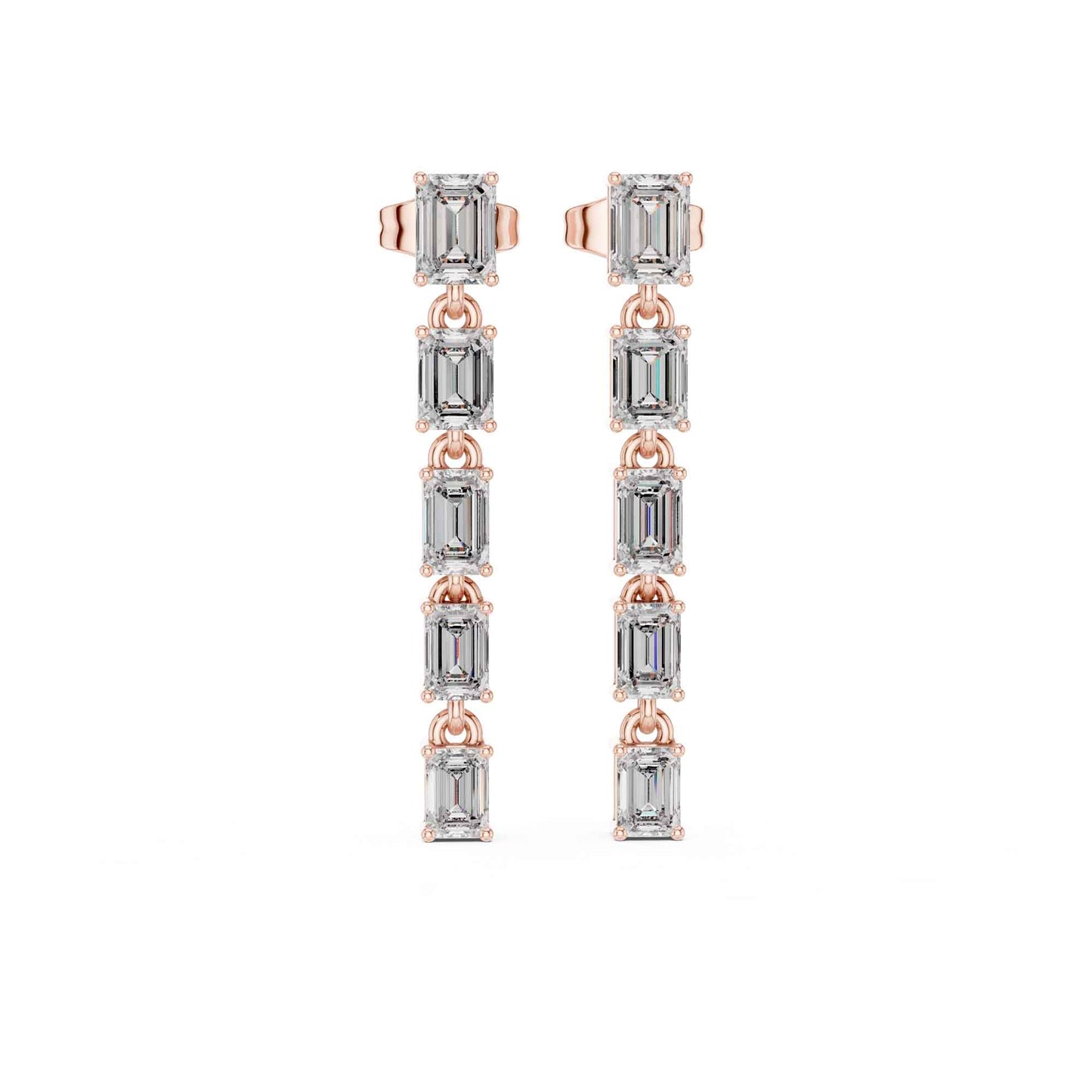 Emerald Cascade Lab Grown Diamond Drop & Dangle Earrings