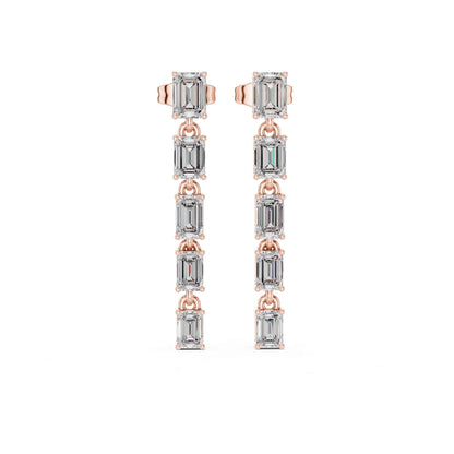 Emerald Cascade Lab Grown Diamond Drop & Dangle Earrings