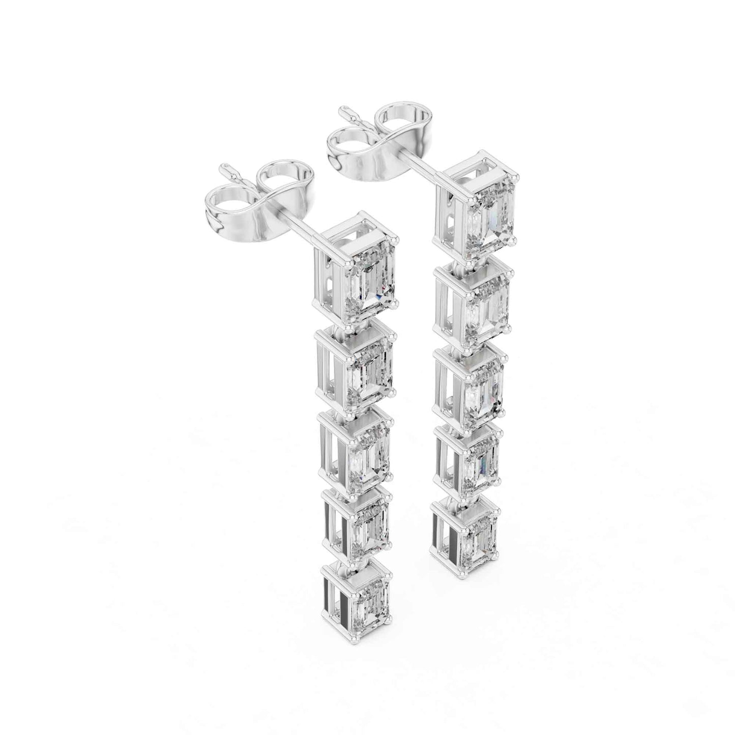 Emerald Cascade Lab Grown Diamond Drop & Dangle Earrings