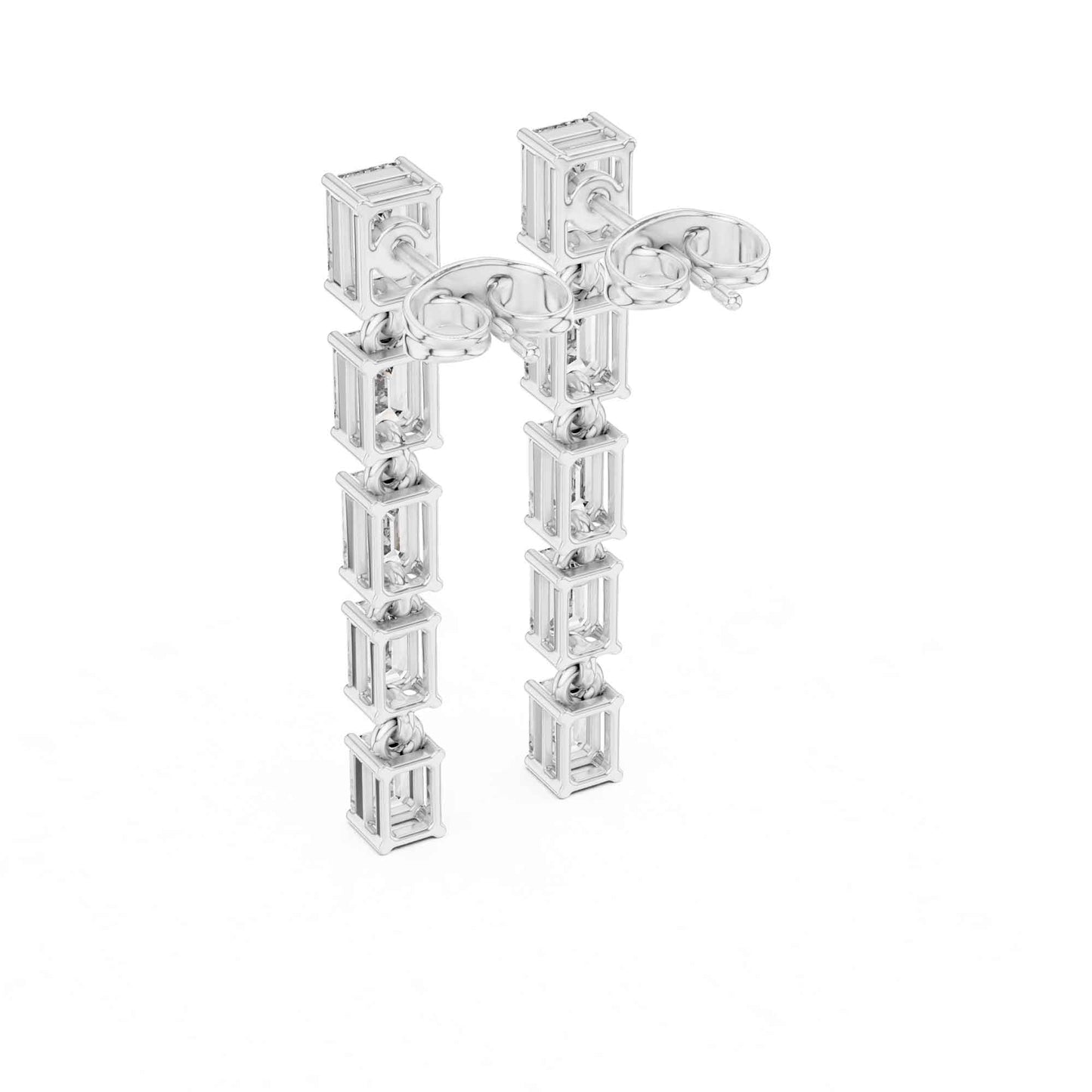 Emerald Cascade Lab Grown Diamond Drop & Dangle Earrings