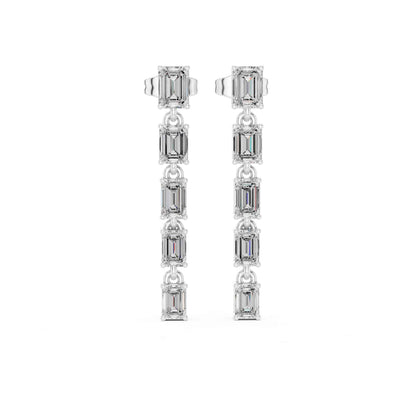 Emerald Cascade Lab Grown Diamond Drop & Dangle Earrings
