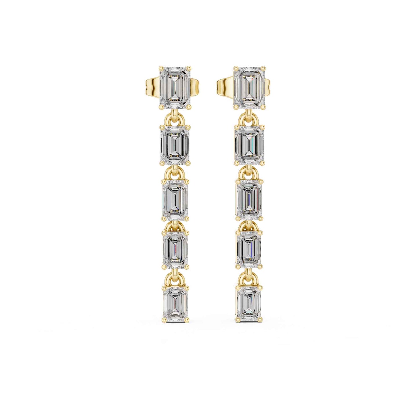 Emerald Cascade Lab Grown Diamond Drop & Dangle Earrings