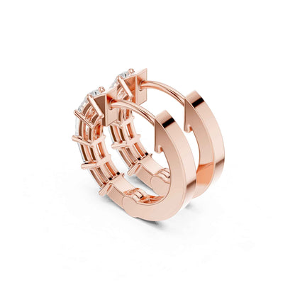 Baguette Straight Cut Lab Grown Diamond Hoop & Huggie Earrings