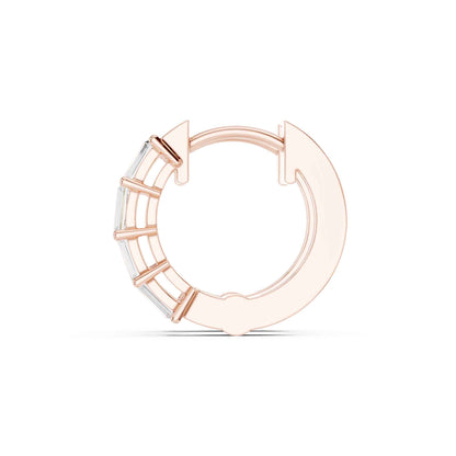Baguette Straight Cut Lab Grown Diamond Hoop & Huggie Earrings