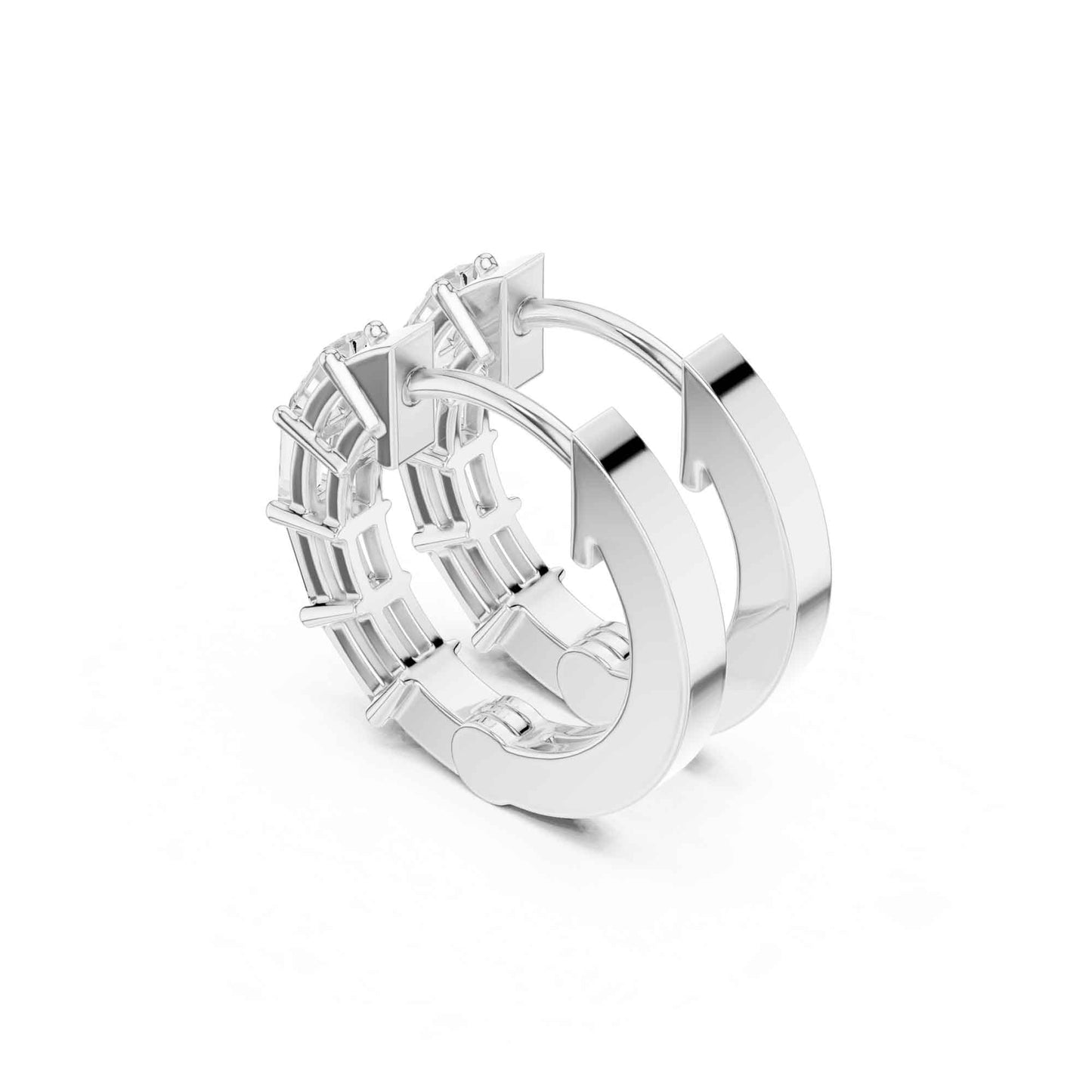 Baguette Straight Cut Lab Grown Diamond Hoop & Huggie Earrings