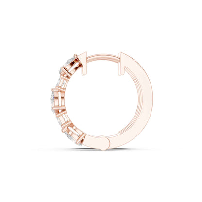 Pear & Princess Cut Lab Grown Diamond Hoop & Huggie Earrings