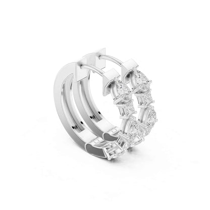 Pear & Princess Cut Lab Grown Diamond Hoop & Huggie Earrings