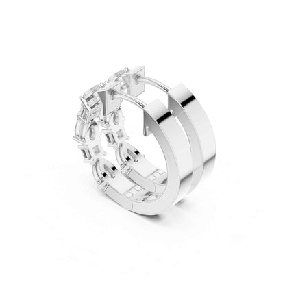 Pear & Princess Cut Lab Grown Diamond Hoop & Huggie Earrings